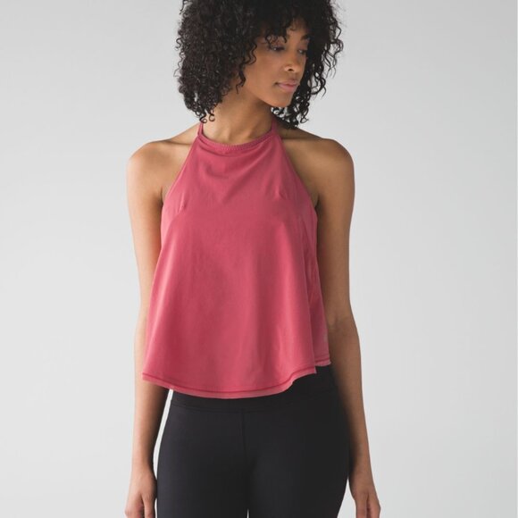 lululemon athletica Tops - Lululemon Free Spirit Workout Tank w/ Builtin Bra Fireside Red Pink Size 4 Yoga